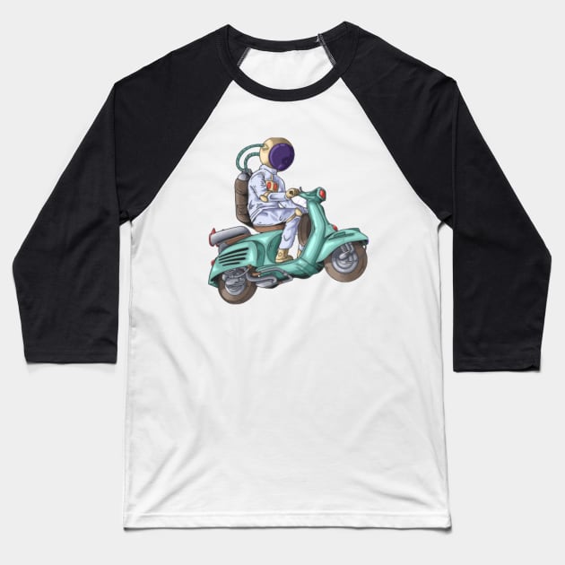 Riding a bike in a space Baseball T-Shirt by CharactersFans